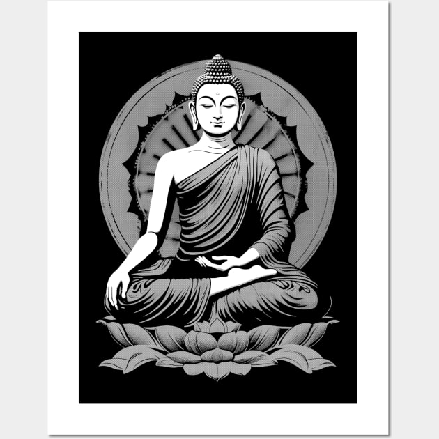 Gautama Buddha Meditations - White Wall Art by GAz